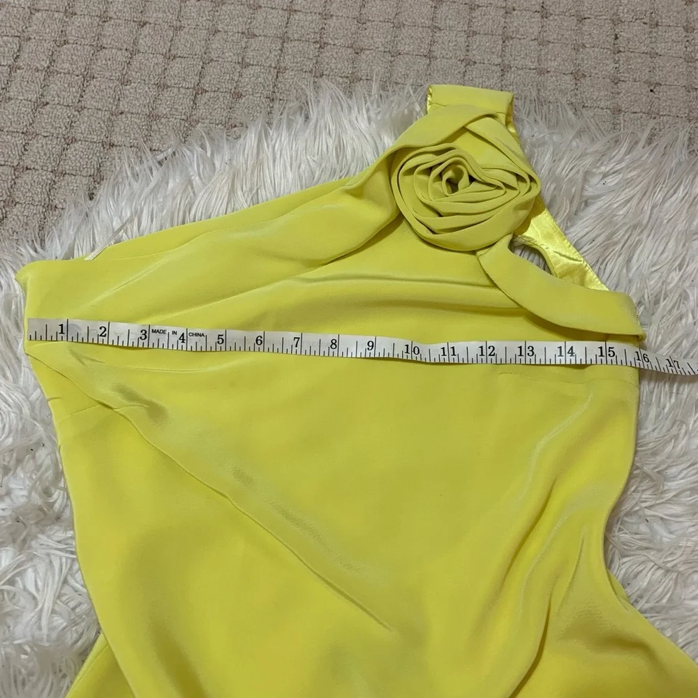 ABS One Shoulder Rosette Mini Dress. Size 2 - Picture 11 of 16